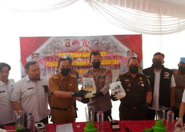 Polres Ogan Ilir Musnahkan 2 Kg Sabu dan 91 Butir Ekstasi, Selamatkan 20 Ribu Lebih Jiwa