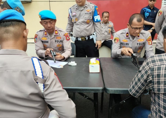 Polres Muba Periksa Senpi Dinas Ratusan Personel, Pastikan Penggunaan Sesuai SOP