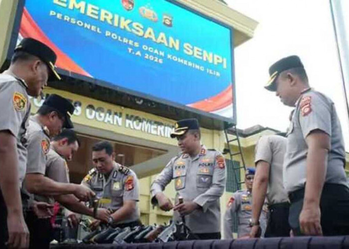 Awasi Penggunaan, Polres OKI Cek dan Periksa Senpi Dinas Para Personel