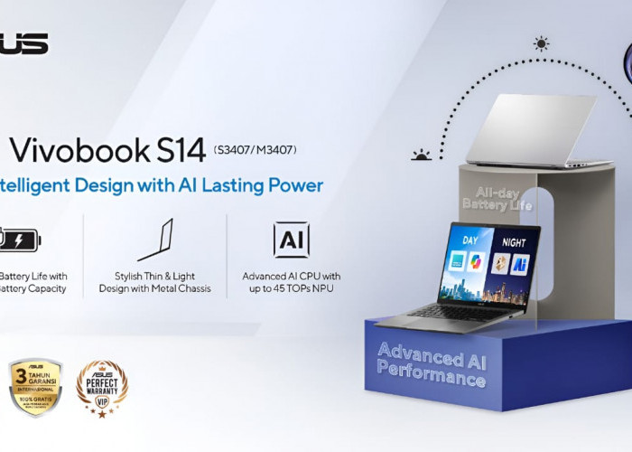ASUS Vivobook S14, Laptop AI Modern dengan Desain Tipis, Tangguh,dan Ditenagai Hardware Powerful