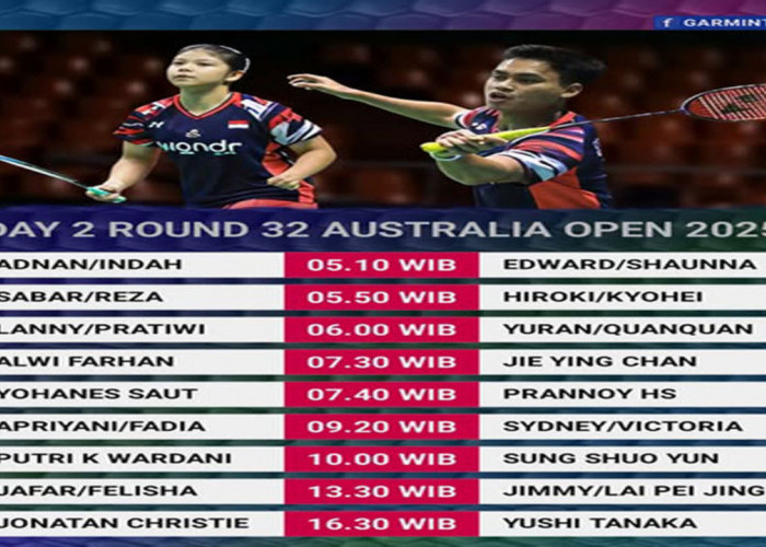 Jadwal Australia Open 2025 Day 2: Putri KW, Jojo, dan Fadia/Apriyani Siap Panaskan Lapangan