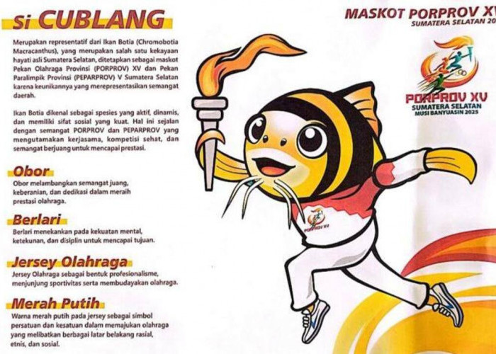Maskot Si Cublang dan Logo Resmi Porprov XV & Peparprov V Sumsel 2025