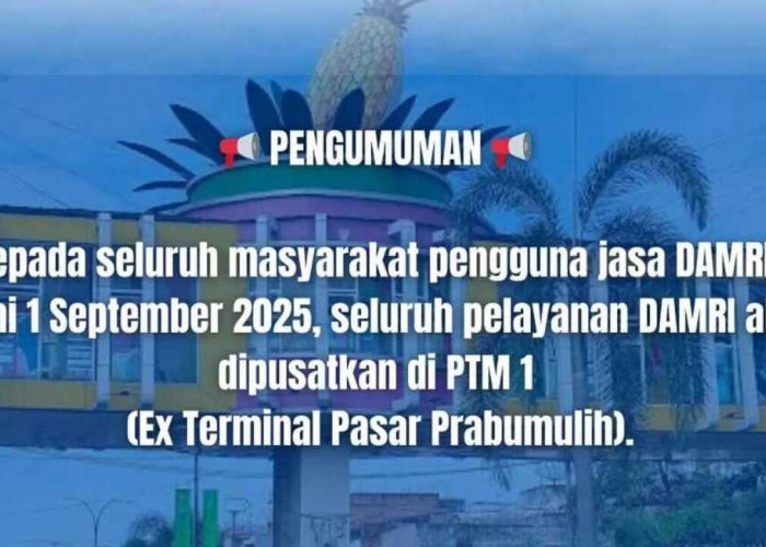 Mulai 1 September, Bus DAMRI Prabumulih Resmi Pindah Mangkal ke PTM 1