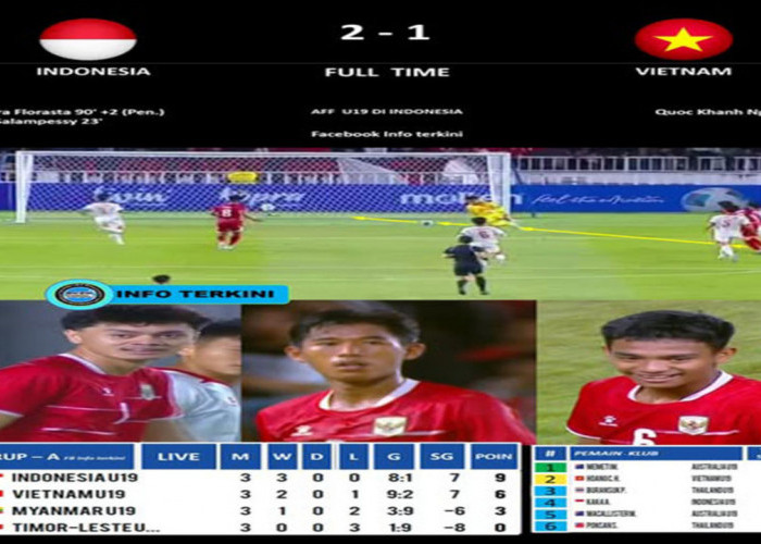 Hasil Piala AFF U-19 2026: Indonesia U-19 Kalahkan Vietnam 2-1, Garuda Muda ke Semifinal.