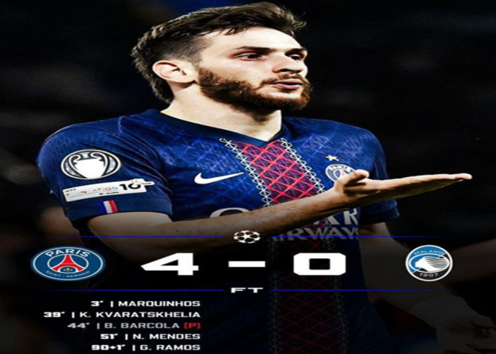 Hasil Liga Champions 2025/2026: PSG Bungkam Atalanta 4-0