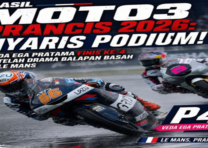 Hasil Moto3 Prancis 2026 Le Mans! Veda Ega Finis P4.