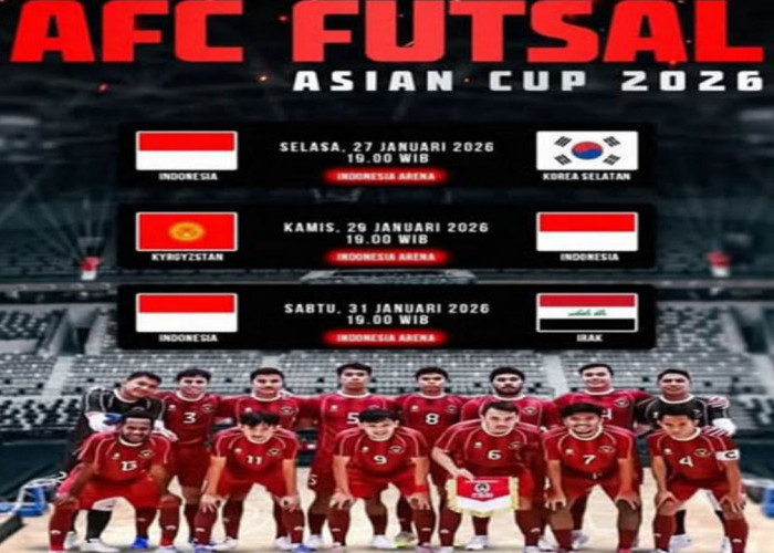 AFC Futsal Asian Cup 2026: Jadwal Indonesia vs Korea Selatan, Kirgistan, dan Irak.