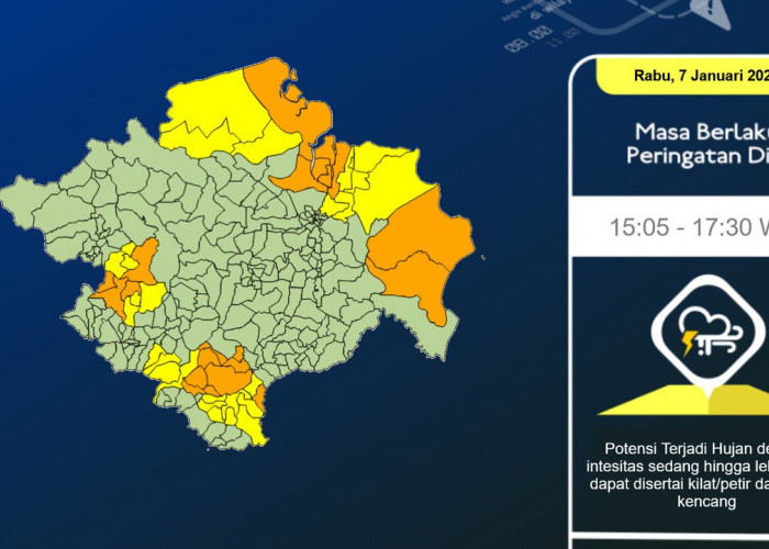 Hujan Lebat Diprediksi Guyur Sumsel, BMKG Minta Warga Waspada dari Pagi hingga Malam
