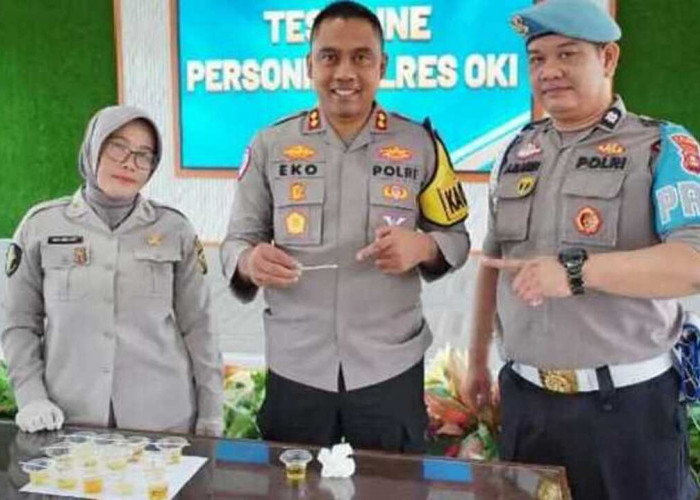 Ratusan Personel Polres OKI Jalani Pemeriksaan Urine 