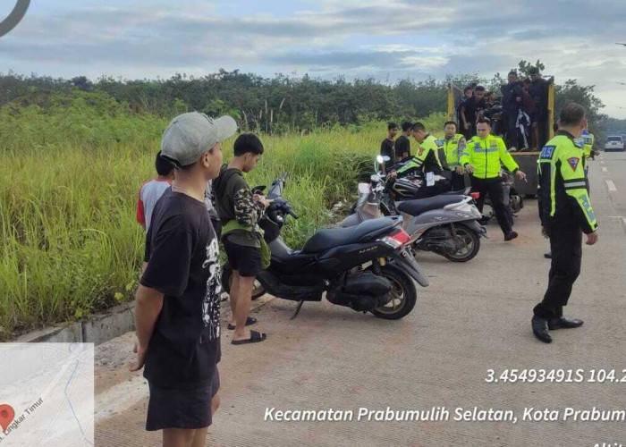 Bubarkan Balap Liar, Satlantas Polres Prabumulih Amankan 20 Kendaraan