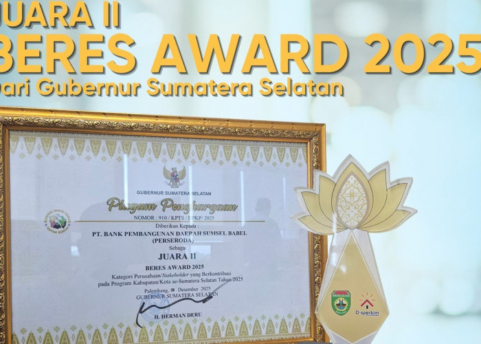 Bank Sumsel Babel Raih Juara II BERES Award 2025, Tegaskan Komitmen pada Pembangunan Daerah Berkelanjutan