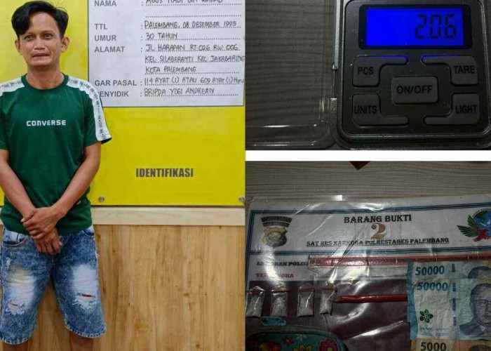 Polisi Menyamar Jadi Pembeli, Pengedar Sabu di Jakabaring Palembang Tertangkap Basah Serahkan Narkoba