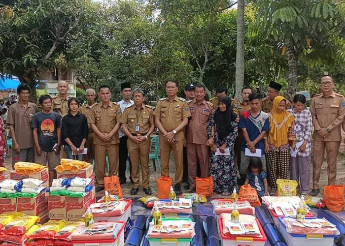 Tinjau Lokasi Kebakaran di Serinanti, Pj Bupati OKI Salurkan Bantuan