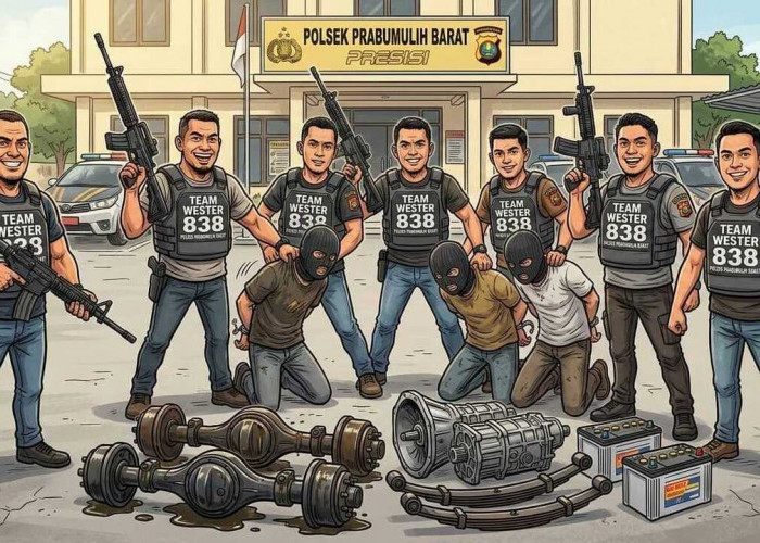 4 Komplotan Pembobol Garasi Rumah di Prabumulih Ditangkap, Polisi Amankan Barang Bukti Sparepart Truk