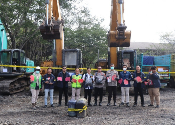 Tambang Ilegal di Muara Enim Digerebek,  4 Ekskavator dan 5 Truk Disita, 11 Pelaku Diamankan