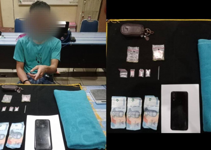 Lagi Transaksi di Pinggir Sungai Ogan, Pemuda di OKU Diringkus Polisi