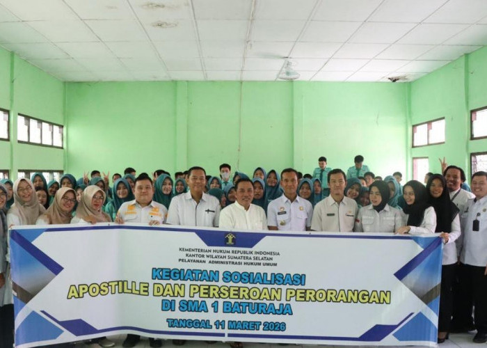 Dorong Literasi Hukum Pelajar, Kemenkum Sumsel Layanan Apostille dan Perseroan Perorangan di SMAN 1 OKU