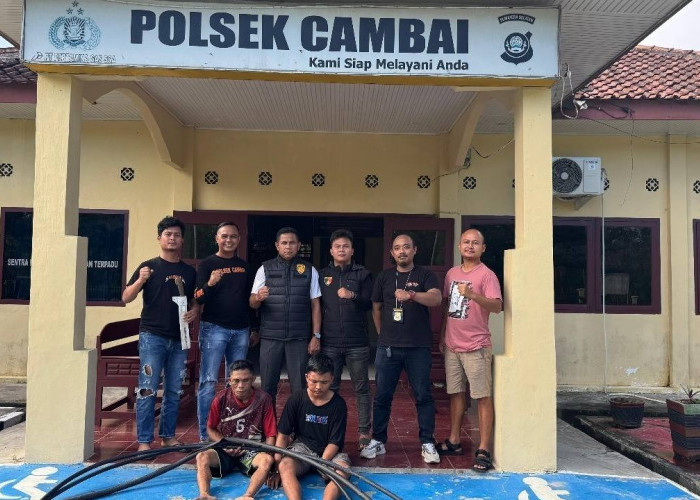 Tertangkap Basah Mencuri Kabel, Dua Warga Desa Alai Nginap di Hotel Prodeo Polsek Cambai