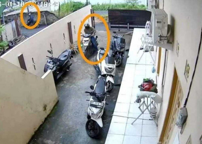 Aksi Pencurian Motor di Kos Mahasiswa Indralaya Terekam CCTV, Polisi Lakukan Penyelidikan