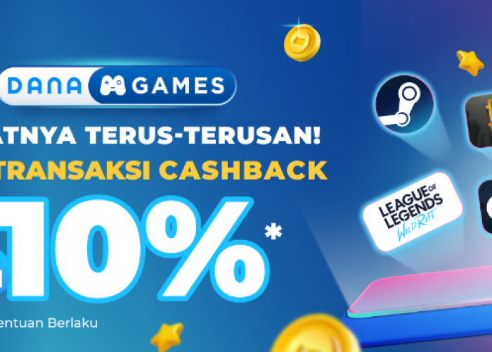 DANA Games Beri Hemat Terus-Terusan! Nikmati Cashback Sampai 10% di Setiap Transaksi hingga 31 Desember 2023