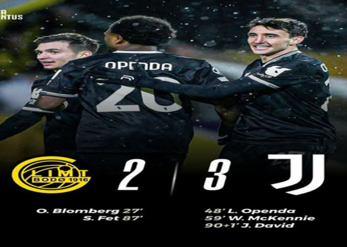 Hasil Liga Champions 2025: Juventus Menang 3-2 atas Bodo/Glimt