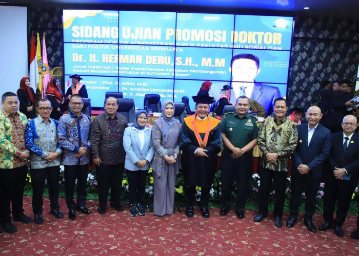 Gubernur Herman Deru Raih Gelar Doktor, Bawa Terobosan Model Pembangunan Inklusif