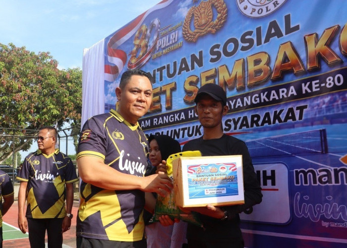 Hari Bhayangkara ke-80, Polres Prabumulih Gelar Turnamen Tenis Kapolres Cup dan Salurkan Bantuan Sosial