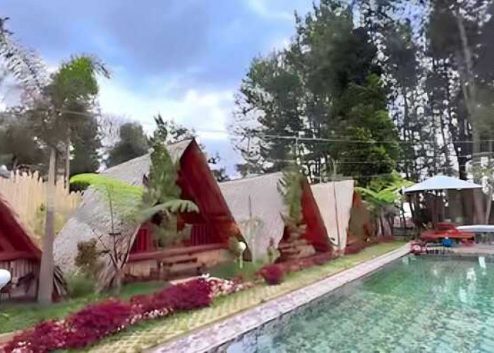 DGYP 5 Ciater, Villa Konsep Glamping Murah dengan Private Pool Air Hangat di Puncak Gunung