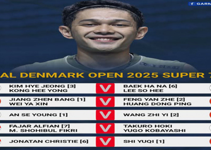 Jadwal Final Denmark Open 2025: Jonatan Christie dan Fajar/Fikri Siap Rebut Gelar