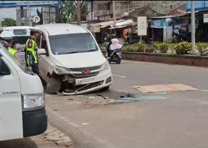 Tabrak Median Jalan, Pengemudi Wuling Putih BK 1428 AAE Meninggal  Ditempat