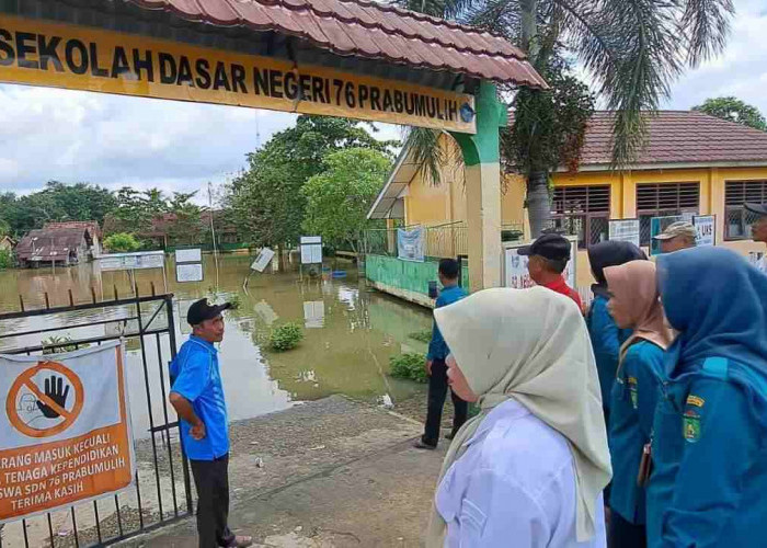 Payuputat Prabumulih Terendam Banjir, Dua SD Negeri Hentikan Tatap Muka dan Beralih ke Daring