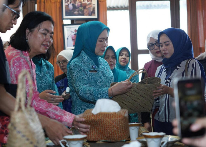 Ketua TP PKK Sumsel Feby Deru Susuri Galeri hingga Dapur Produksi Rude Gebol Djuai, Serap Aspirasi Perajin Pur