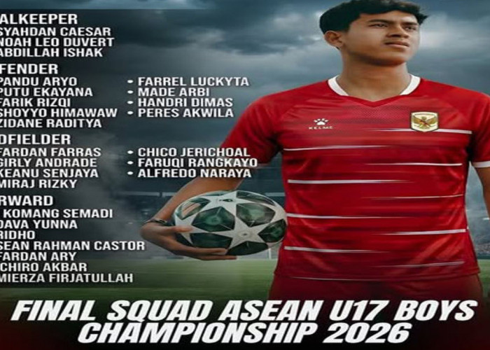 Daftar 26 Pemain Timnas Indonesia U-17 untuk Piala ASEAN 2026.
