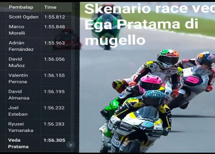 Hasil Practice Moto3 Mugello 2026: Veda Ega Pratama P22 ke P9, Lolos Langsung Q2.