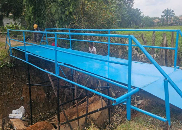 Polres Muba Bangun Jembatan Penghubung Antar Dusun di Lais, Warga Kini Lebih Mudah Beraktivitas