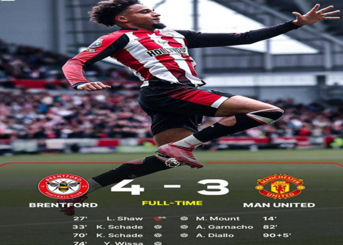 Drama 7 Gol! Manchester United Tumbang 3-4 dari Brentford