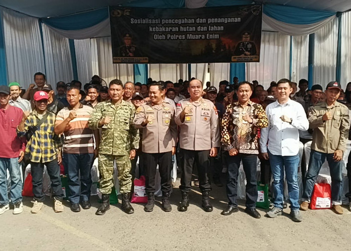 Waspadai Hotspot Meningkat, Polsek Lawang Kidul Gelar Sosalisasi Karhutla Berikan Sembako Ke Masyarakat