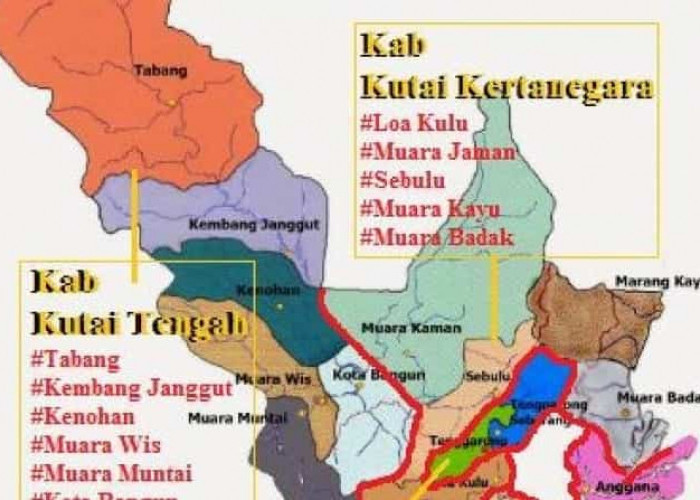 Pemekaran Kabupaten Kutai Kartanegara Provinsi Kalimantan Timur, 6 Kecamatan Gabung Kabupaten Kutai Tengah