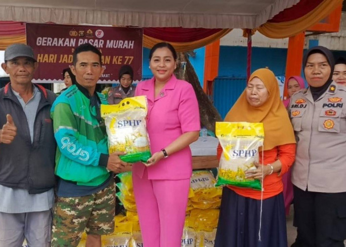 Peringati HUT Polwan ke-77, Polwan Polres Prabumulih Gelar Gerakan Pangan Murah dan Bhakti Kesehatan Gratis