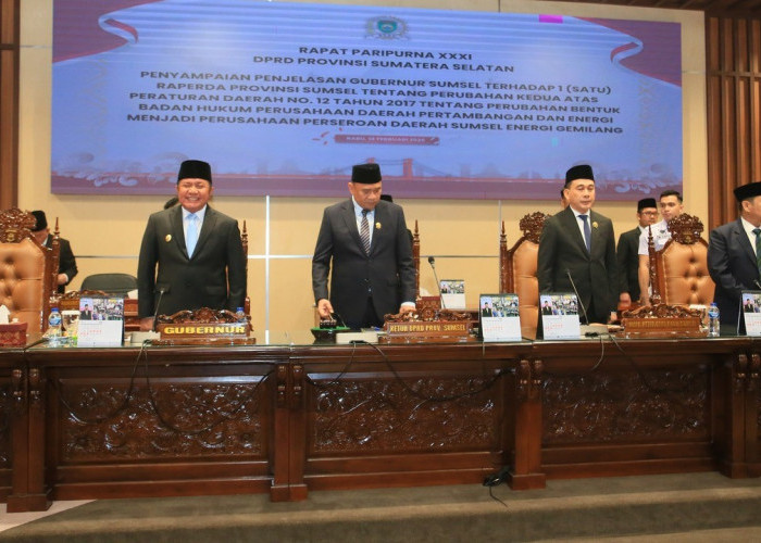 Dukung Proyek Strategis Nasional, Gubernur Ajukan Perubahan Raperda PT Sumsel Energi Gemilang