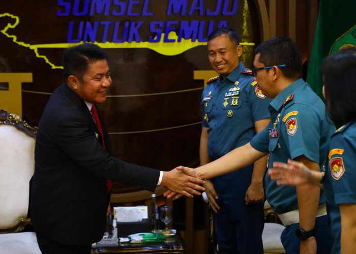 Terima Danlanal Baru, Herman Deru Tekankan Kolaborasi Bangun Pelabuhan Samudera Tanjung Carat