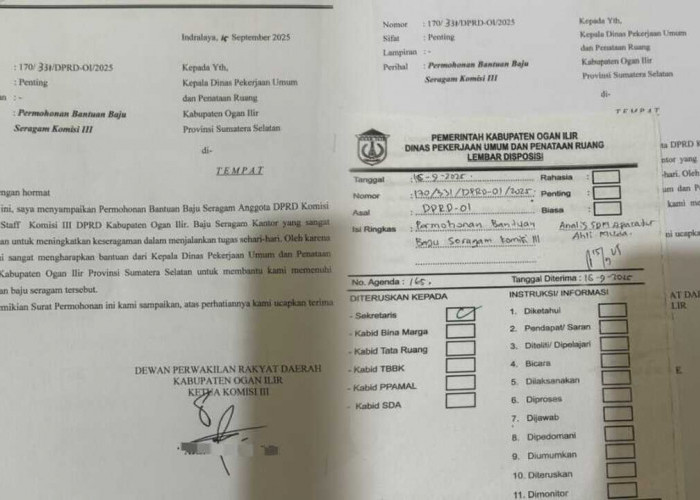 Bocor! Komisi III DPRD Ogan Ilir diduga Sebar Proposal Ke Sejumlah OPD, Minta Baju Seragam