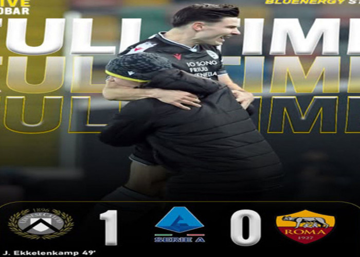 Hasil Udinese vs AS Roma 0-1: Gol Kontroversial Ekkelenkamp Bawa Udinese Kalahkan Roma.