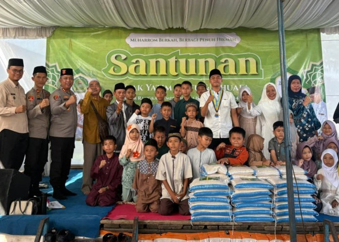 Sambut Tahun Baru Islam, Polres Lubuklinggau Santuni Puluhan Anak Yatim dan Dhuafa di Pondok Al-Fatih