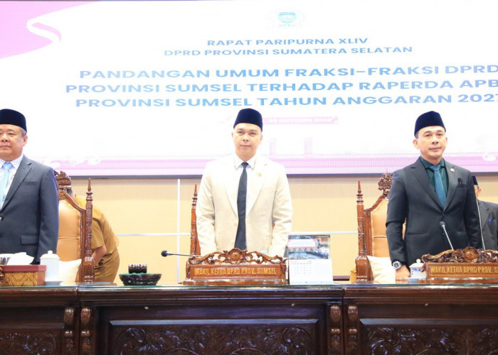 Wagub Cik Ujang Dengarkan Pandangan Umum Fraksi DPRD Sumsel terhadap Raperda APBD 2027