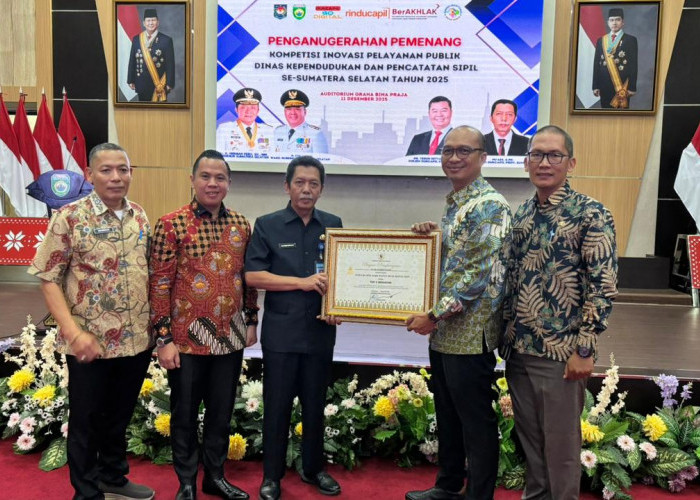 Disdukcapil Muba Raih Top 3 Inovator Inovasi Pelayanan Publik Tingkat Provinsi