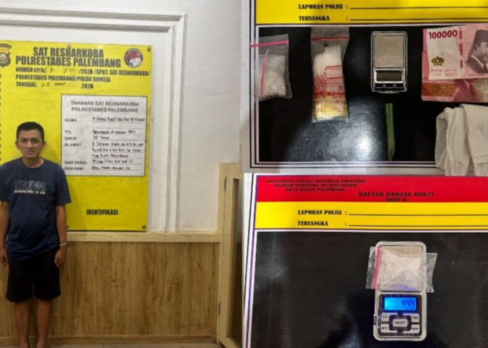 Polrestabes Palembang Ringkus Pengedar Narkoba di Ilir Timur III, Sita Sabu dan Timbangan Digital