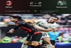Hasil Liga seri A Italia: Sassuolo Tahan Imbang AC Milan 2-2 di San Siro.