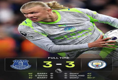Hasil Liga Premier Inggris: Everton vs Man City 3-3, Manchester City Nyaris Tumbang.