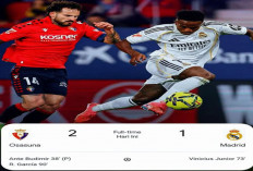 Hasil Osasuna Vs Real Madrid 2-1, Penalti Budimir dan Gol Akhir Bikin Madrid Terpukul. 